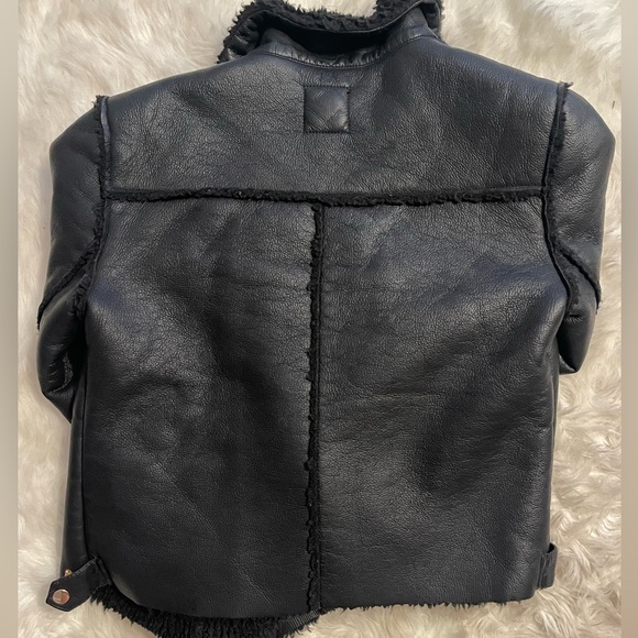 Black Forever 21 Moto Jacket with Teddy Lining and Gold Hardware - Picture 4 of 4